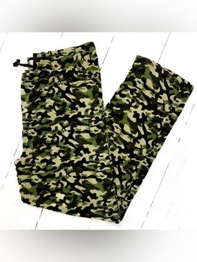 Posh Peanut Men’s Bamboo Green and Olive Camo Pajama Pants